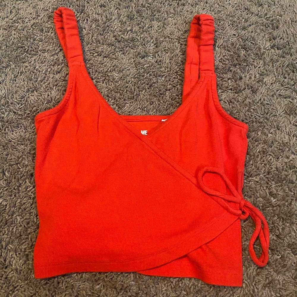 Red Garage Cropped  Tank Top
